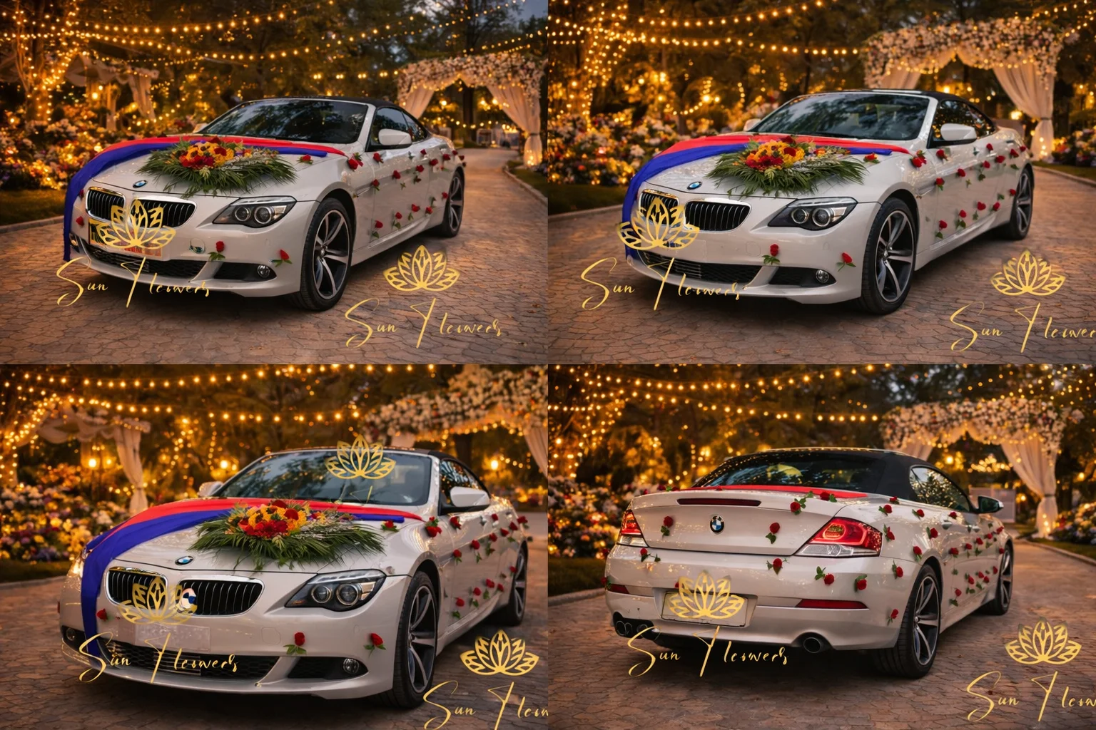 The 'Royal Romance' Premium Red Rose Wedding Car Decoration in Delhi by SaiFlower gallery