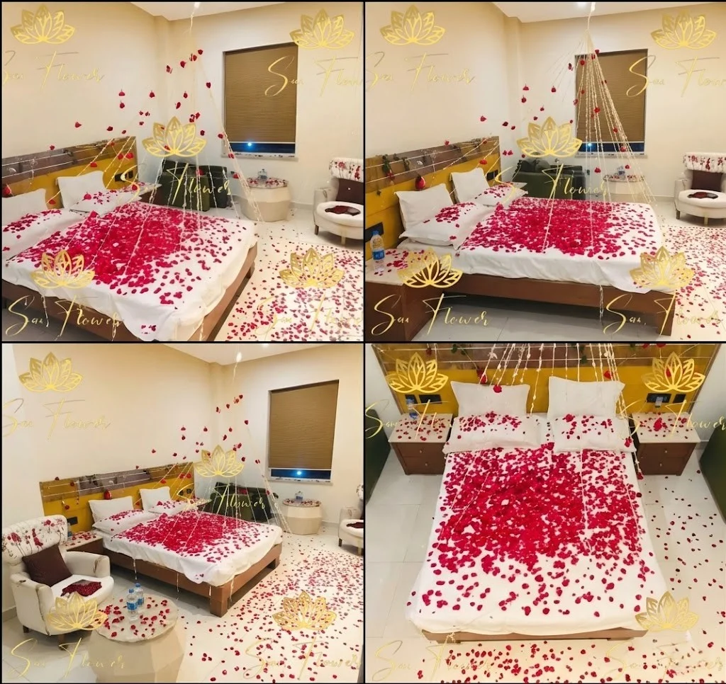 SaiFlower Red Rose Symphony: Ultra-Luxury Romantic Room Canopy & Event Decoration in Delhi gallery