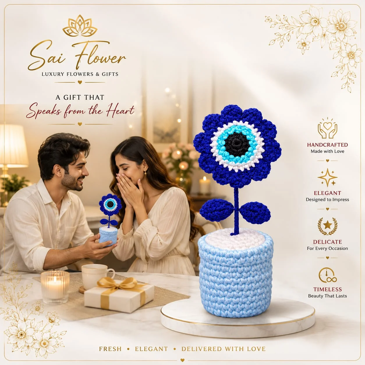 Evil eye crochet flower pot gallery