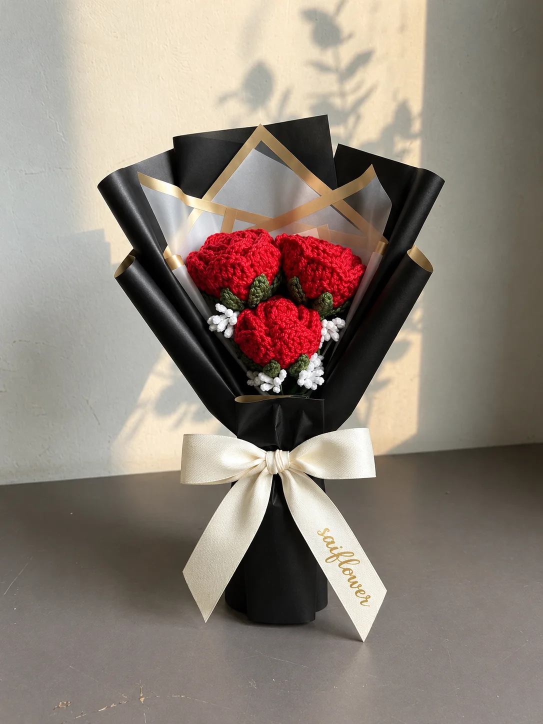 Premium Red Crochet Bouquet