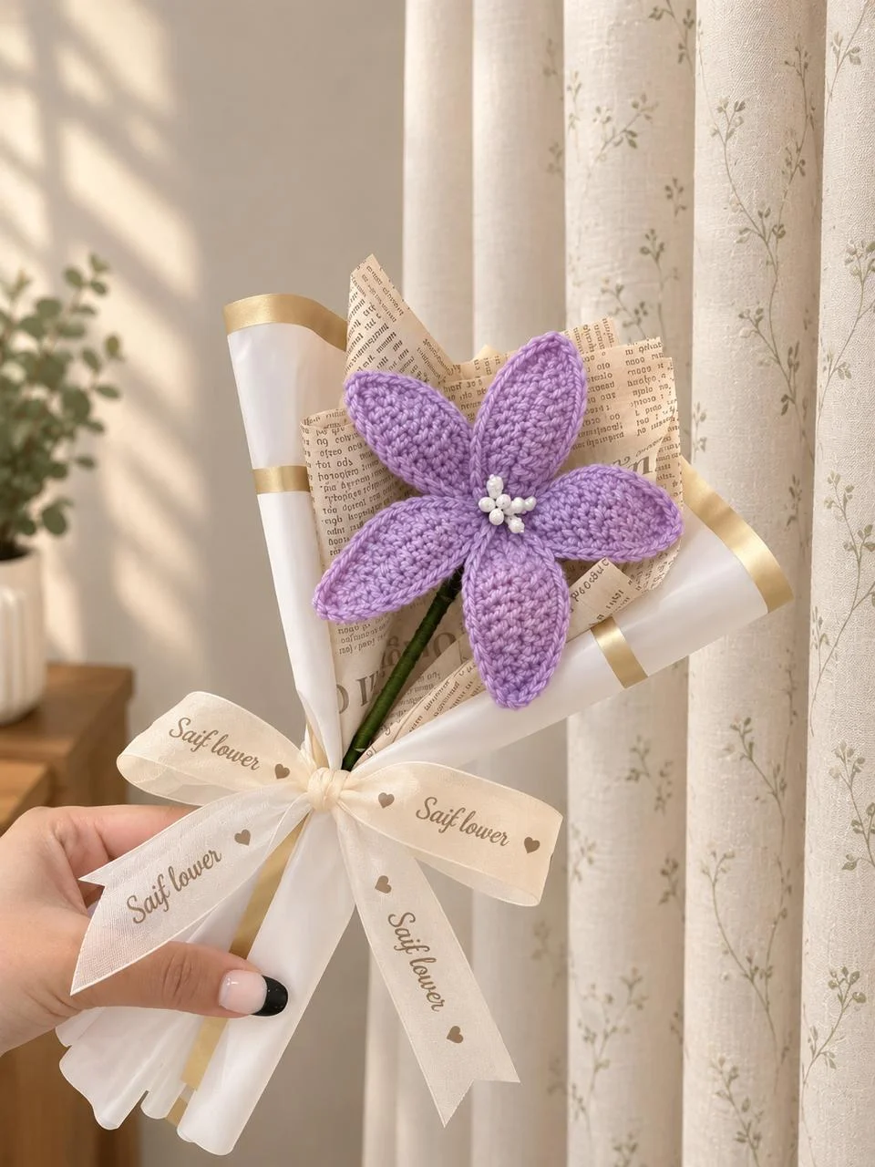 Lavender Crochet Flower Bouquet