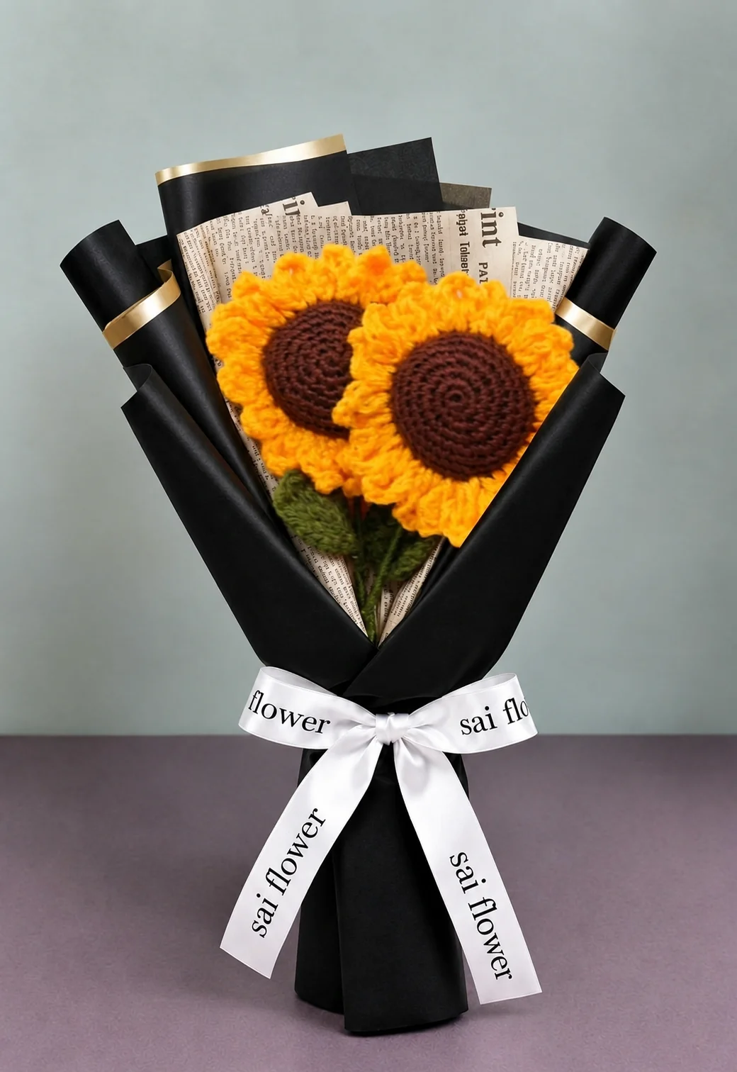 Elegant Handcrafted Crochet Sunflower Bouquet