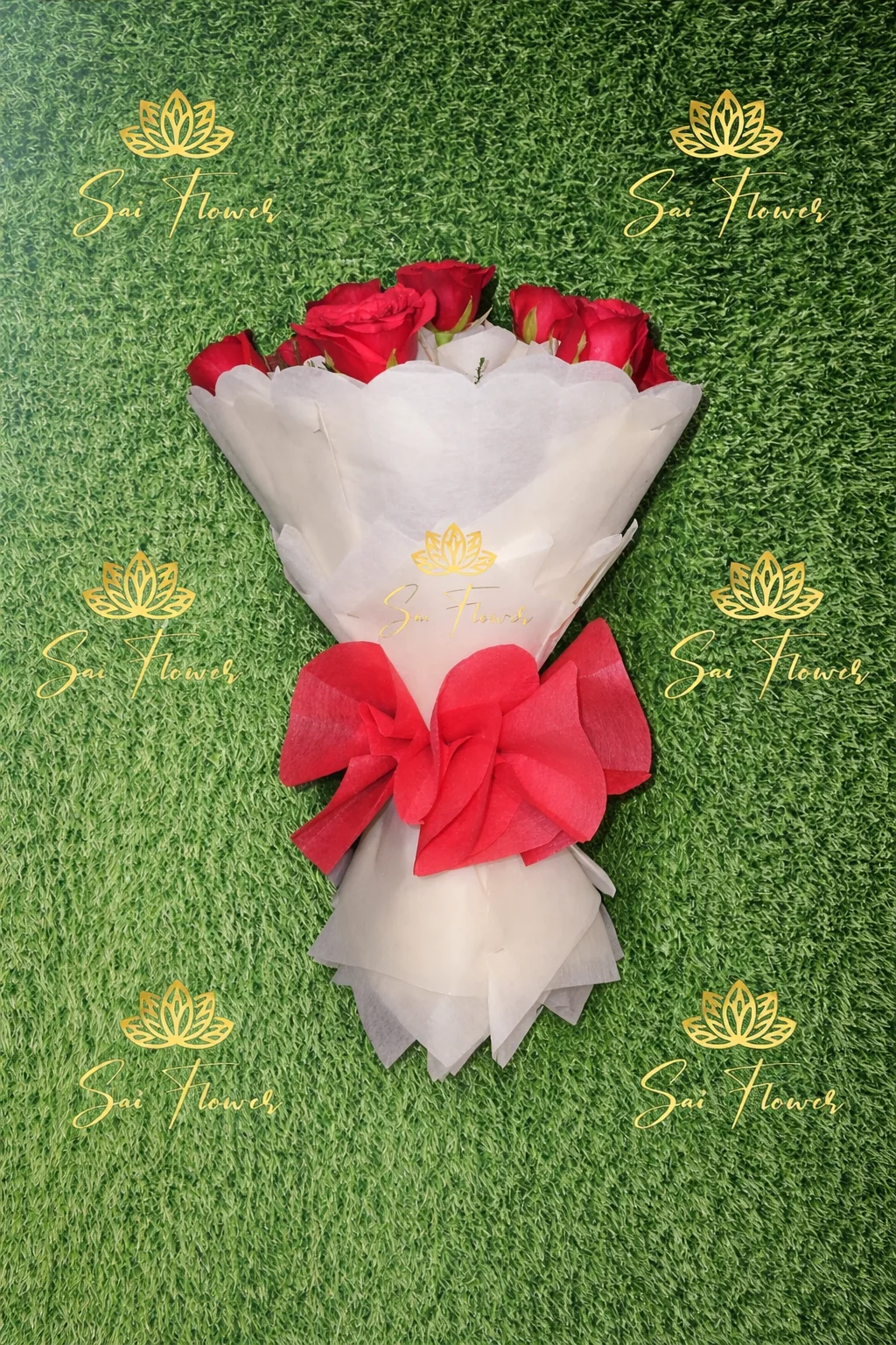 Premium Red Rose Bouquet with White Wrap – Luxury Romantic Flower Arrangement