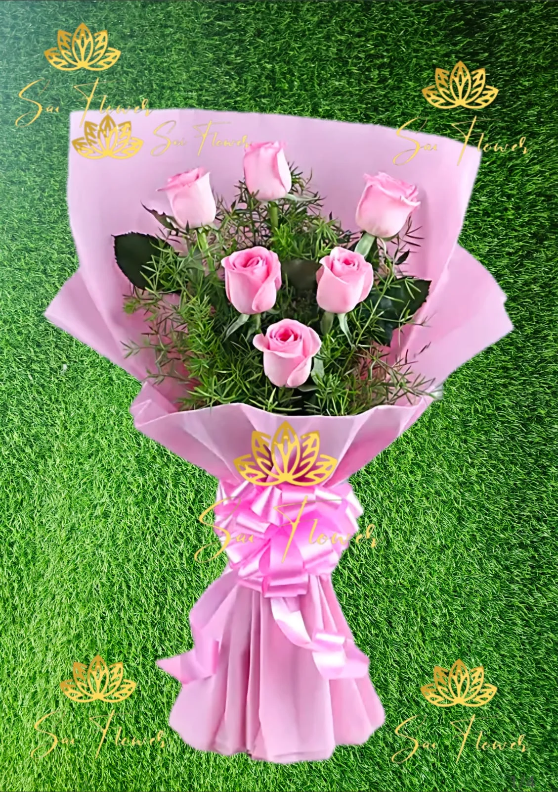 Sweet Pink Rose Hand Bouquet