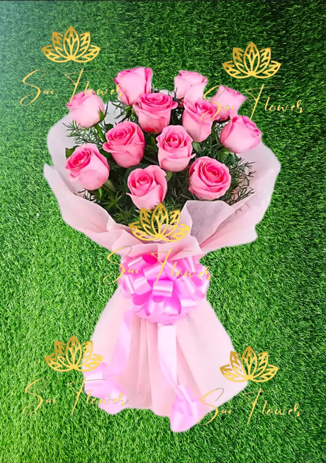 Sweet Pink Rose Charm Bouquet