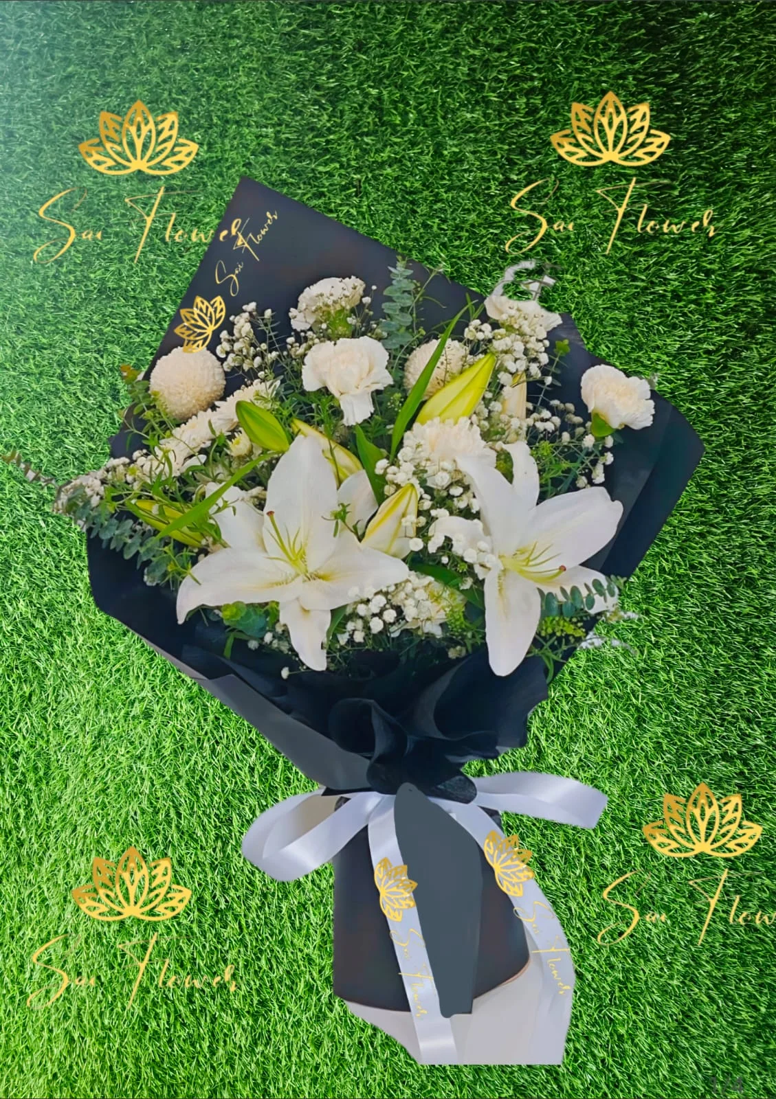 Noir White Lily Premium Bouquet