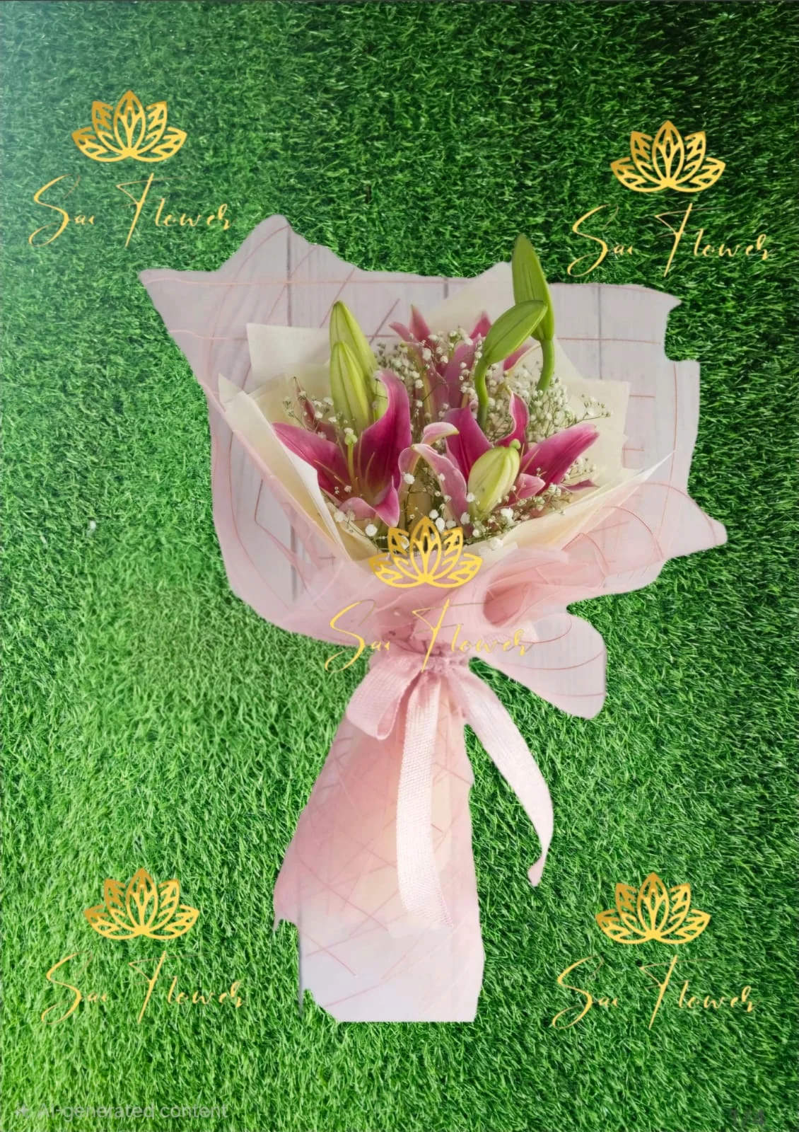 Blush Pink Lily Love Bouquet