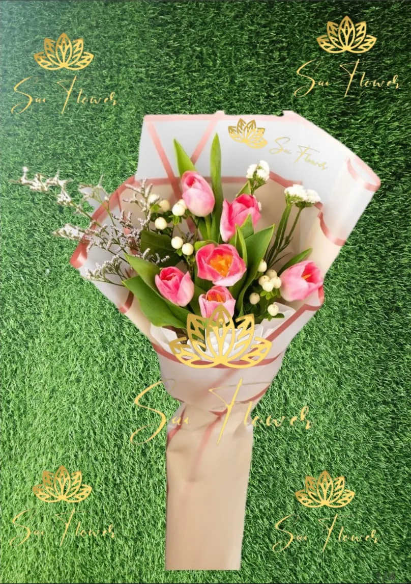 Blush Pink Tulip Hand Bouquet