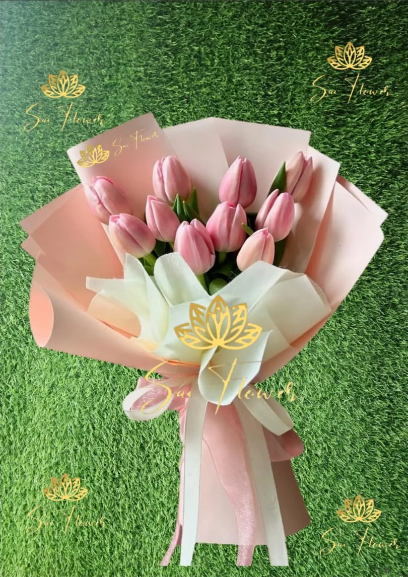 Blush Pink Tulip Elegance Bouquet
