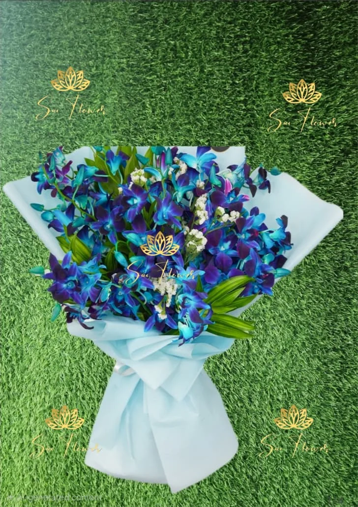 Sapphire Blue Orchid Luxury Bouquet
