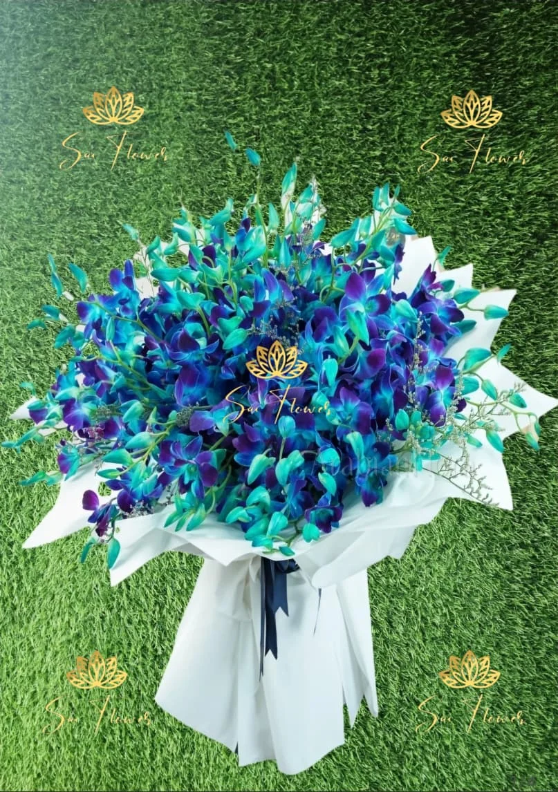 Ocean Blue Orchid Grand Bouquet