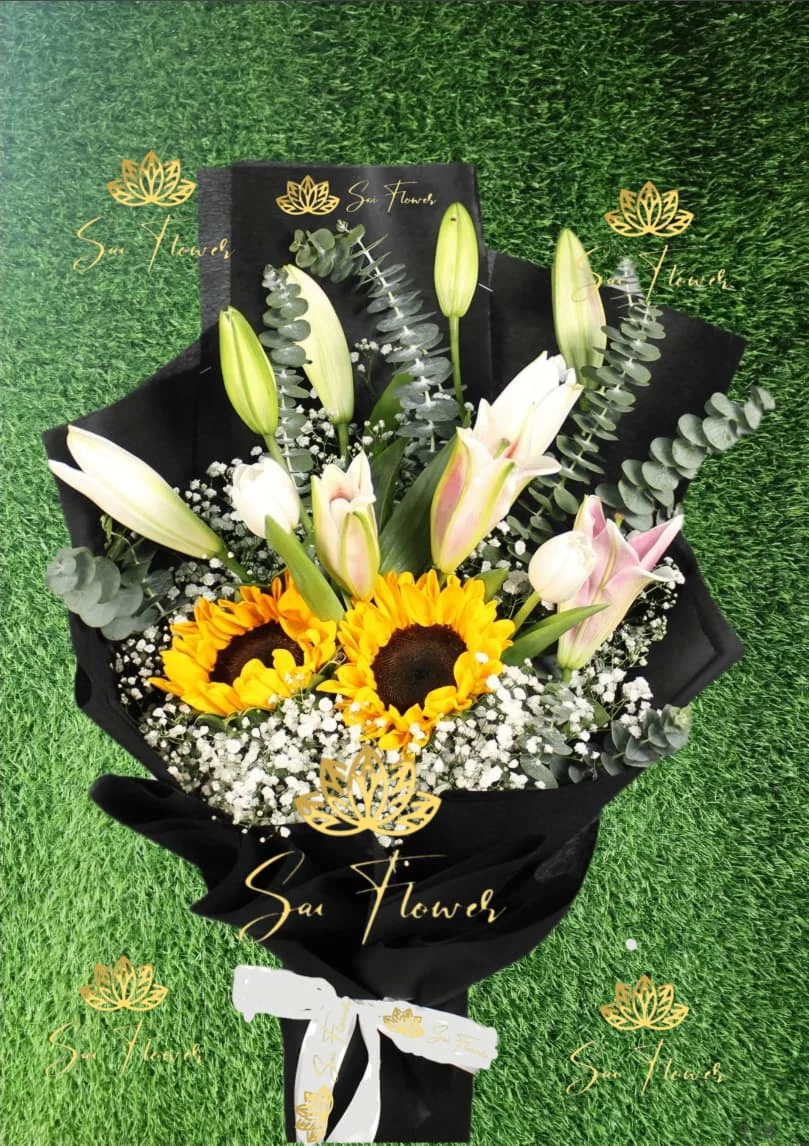 Sunflower & Lily Premium Grace Bouquet