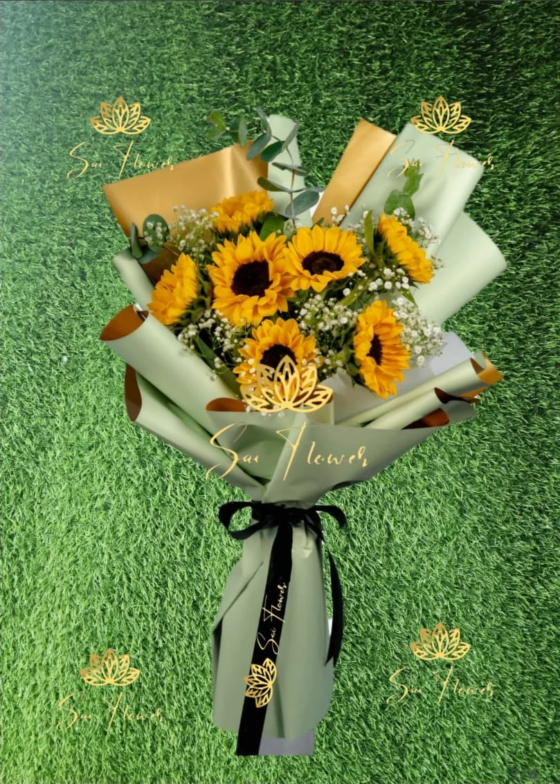 Sage Sunflower Bloom Luxe Bouquet