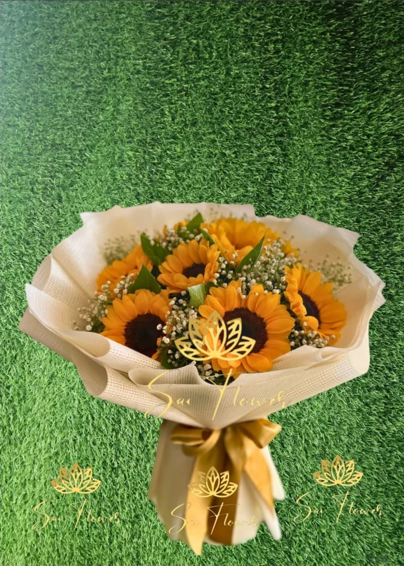 Golden Sunshine Sunflower Harmony Bouquet