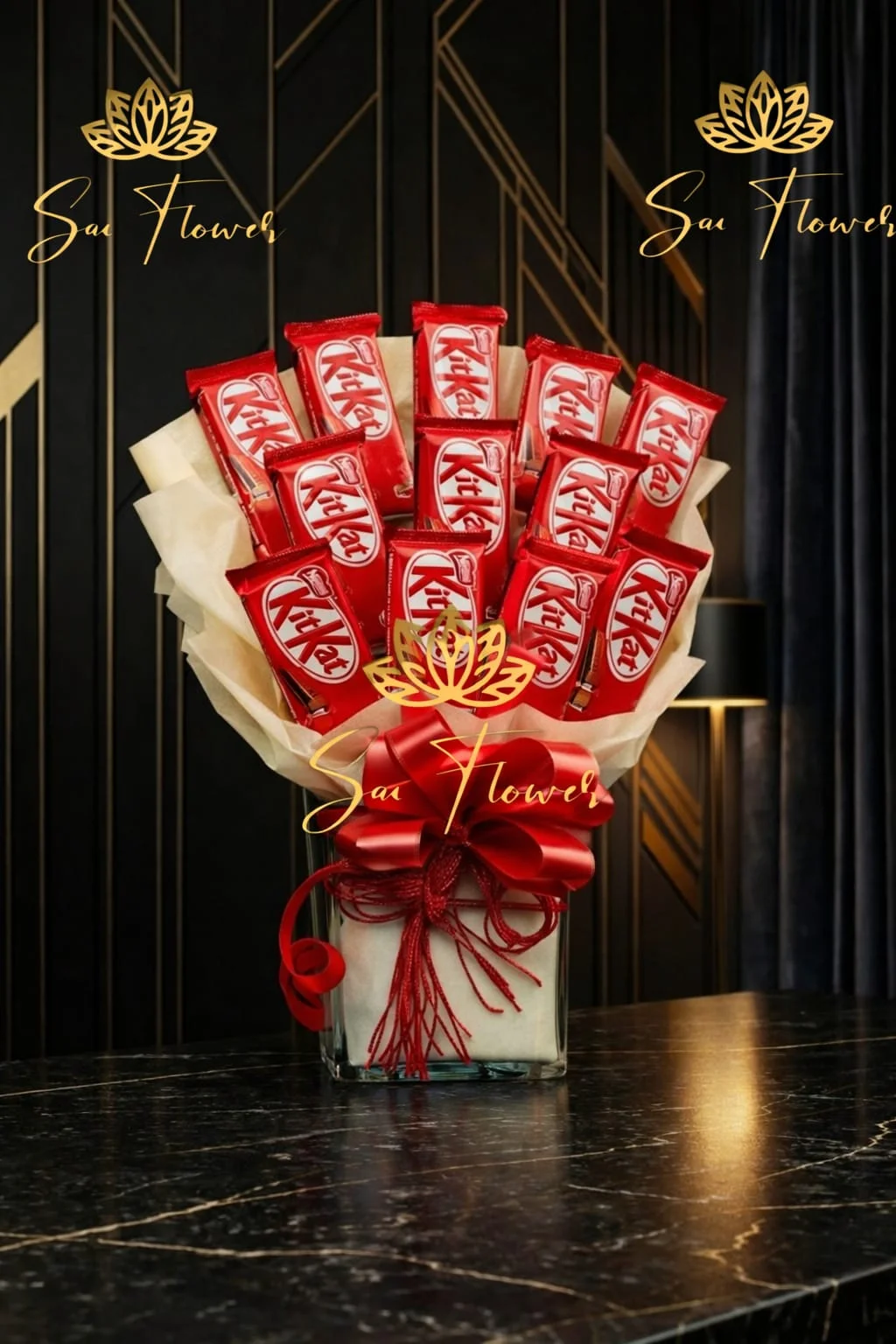 Exquisite KitKat Chocolate Flower Bouquet - Premium Gifting from Delhi's Best Florist, SaiFlower