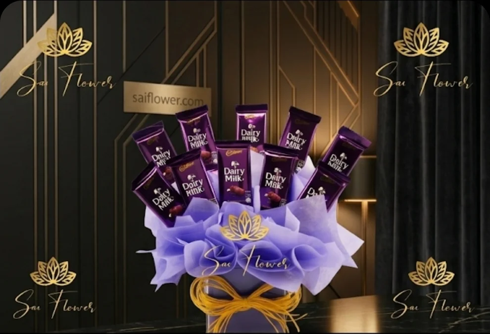 Midnight Moments: Premium Cadbury Dairy Milk Chocolate Bouquet – The Ultimate Delhi Gifting Choice by Sai Flower Florist