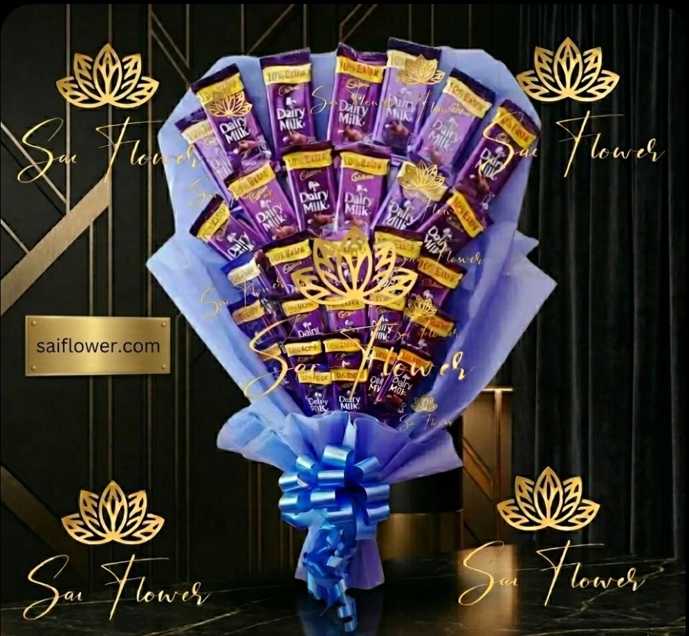 The Sapphire Cadbury Indulgence Bouquet | Exquisite Online Flower Delivery Delhi