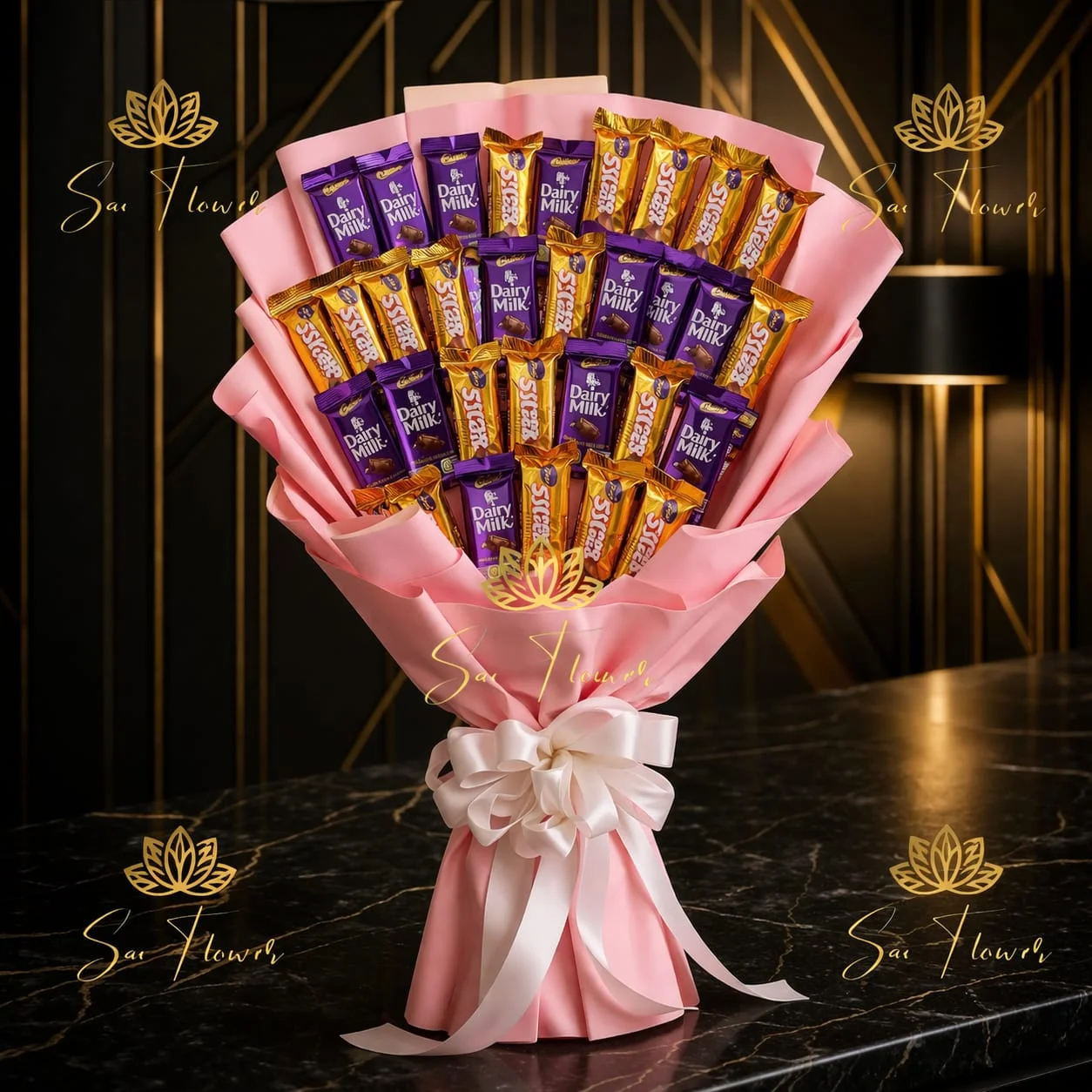 SaiFlower’s Midnight Sweet Indulgence: Premium Delhi Florist Chocolate & Flower Inspired Celebration Bouquet
