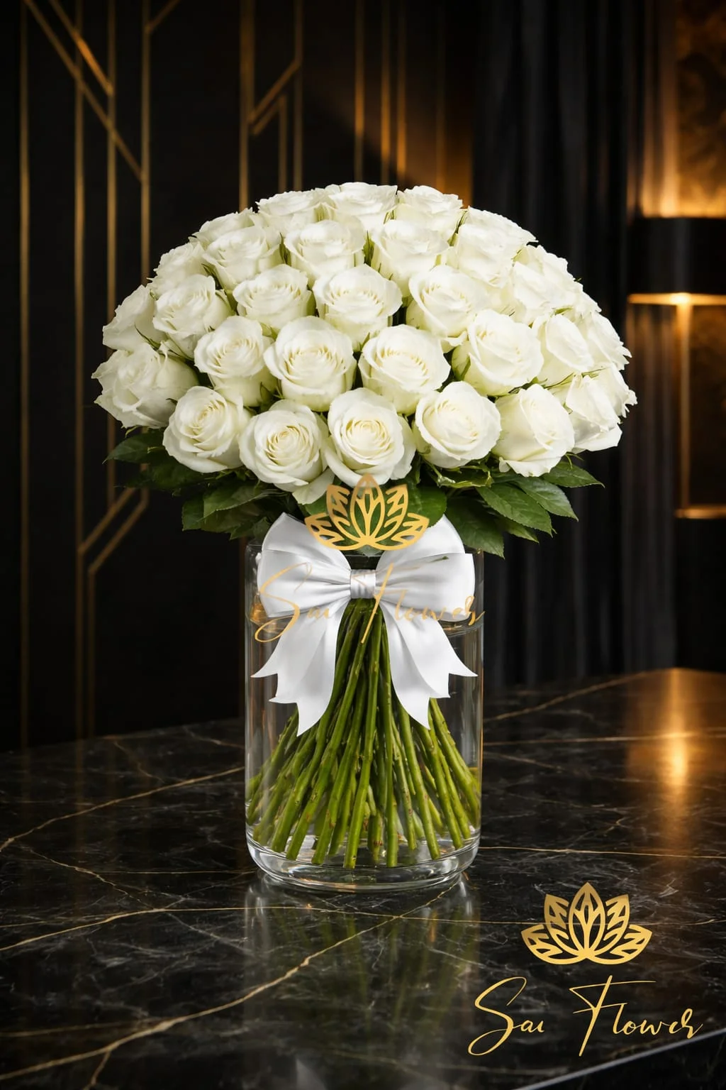 Pristine Purity: Ultimate Flawless White Rose Bouquet from Top Delhi Florist