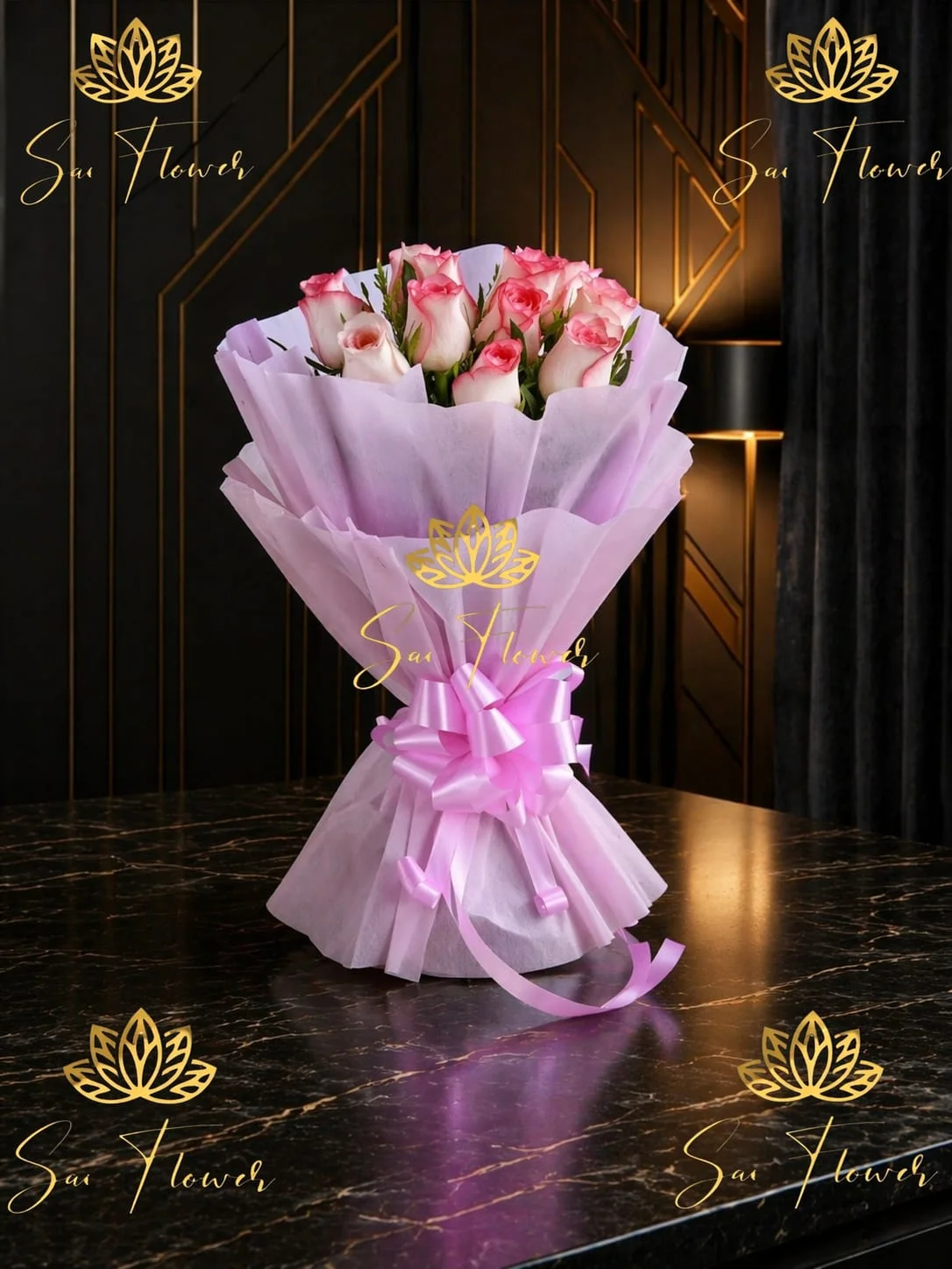 Lavender Love: Premium Bi-color Rose Bouquet for Delhi Gifting