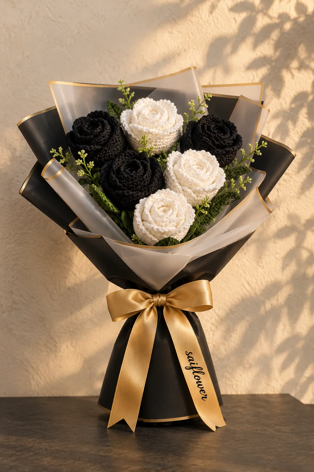 Premium Handmade Crochet Red Rose Forever Bouquet