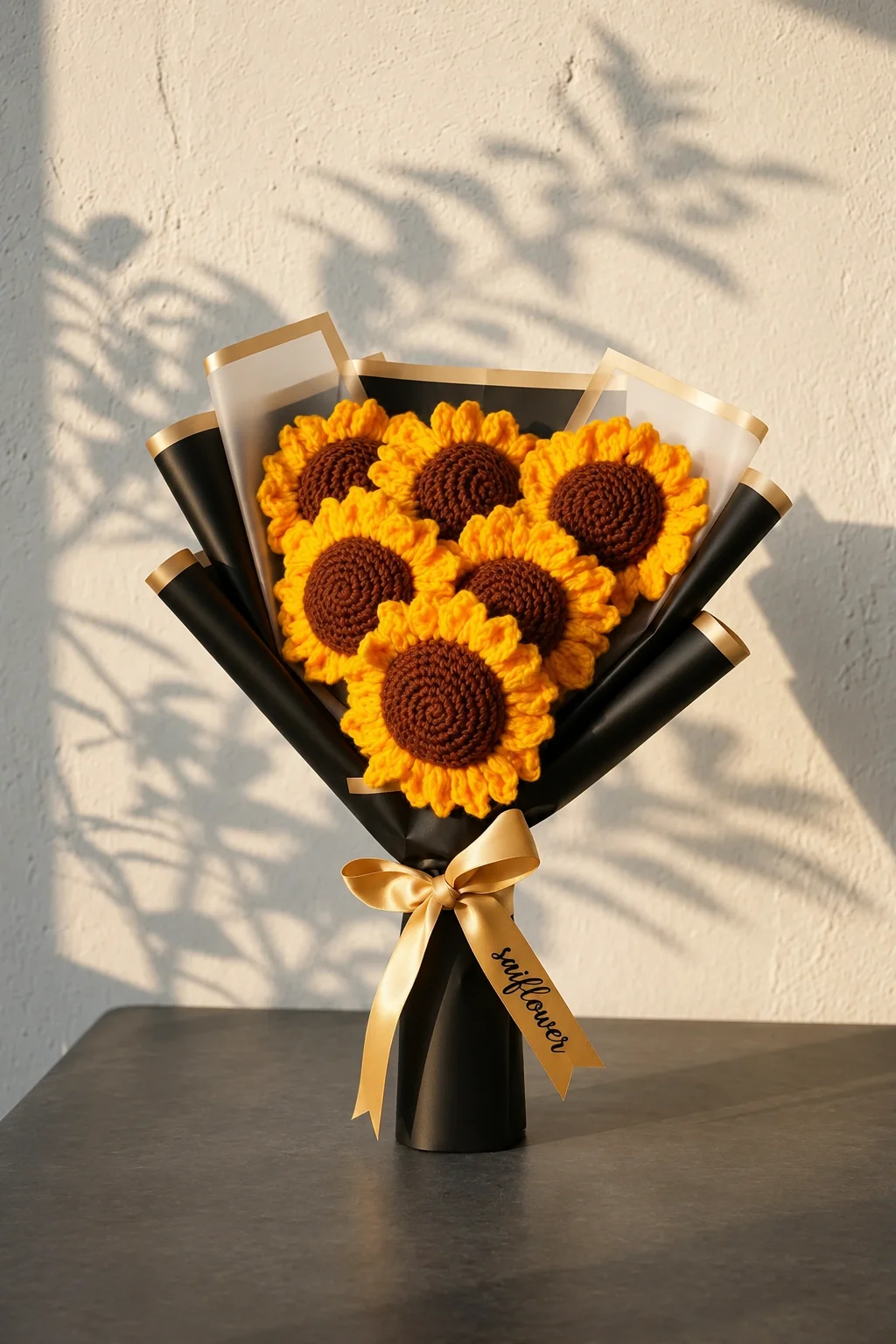 Premium Sunflower Crochet Bouquet