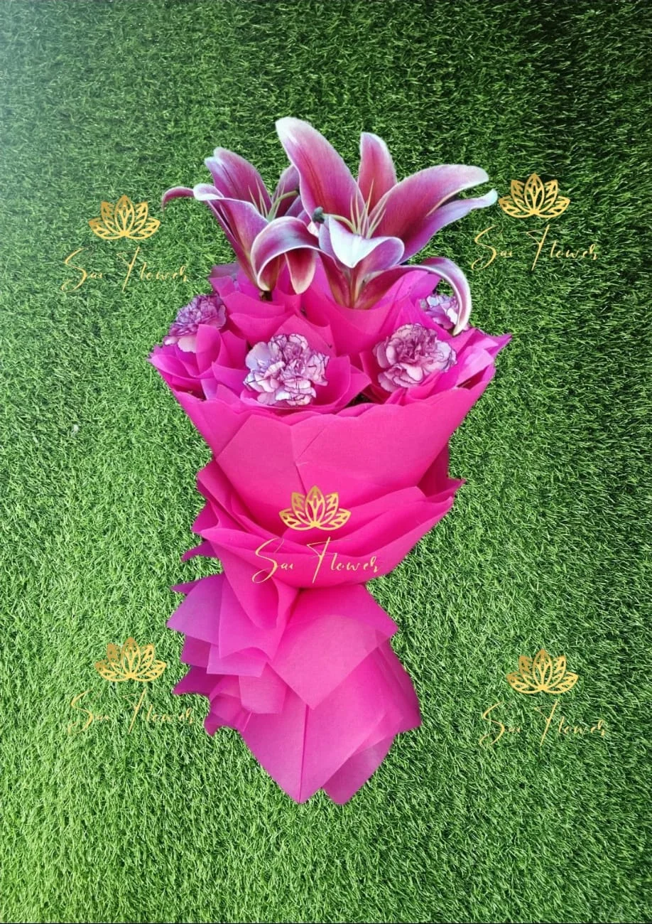 Luxury Pink Oriental Lily Bouquet – Premium Floral Gift for Elegant & Romantic Celebrations