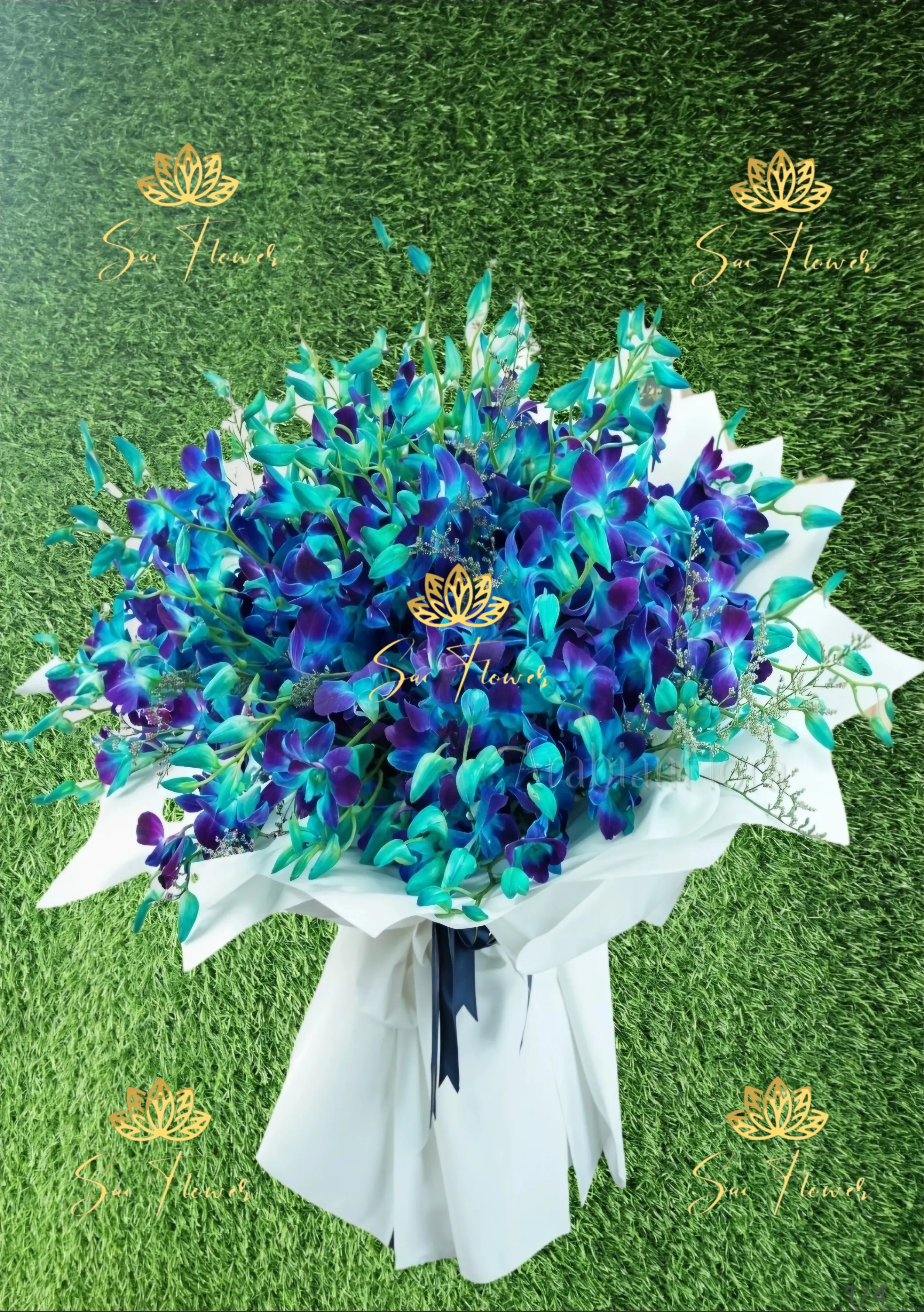 Ocean Blue Orchid Grand Bouquet